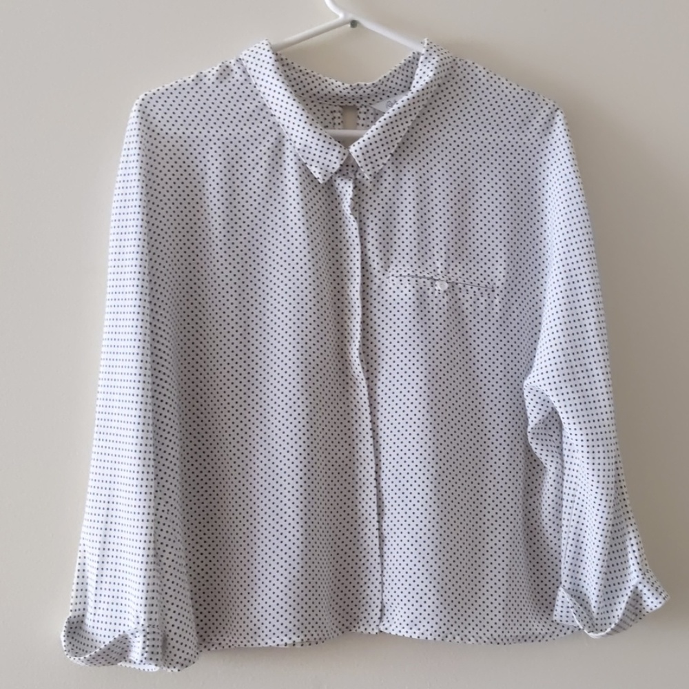 Polka dot Blouse White With Black Polka dots
